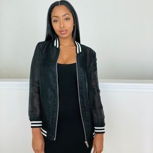 Sheer black light boomer jacket